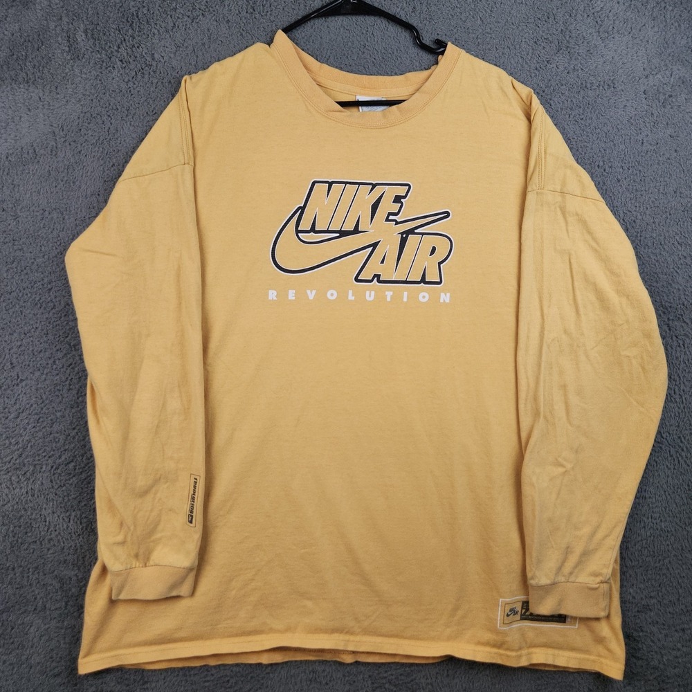 Vintage Y2K Nike T-Shirt Mens 3XL Silver Tag Big Logo Center Swoosh Long Sleeve